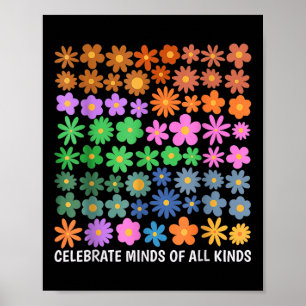 Celebrate Minds Of All Kinds Neurodiversity Autism Poster