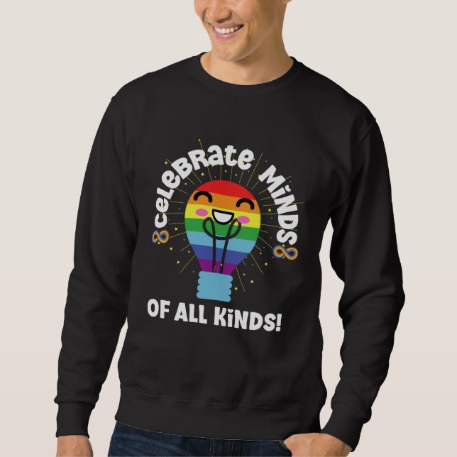 Celebrate Minds of All Kinds Red Instead Autism Sweatshirt (Front)