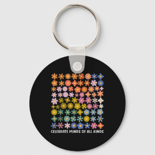 Celebrate Minds Of All Kinds Shirt Women Autism Aw Key Ring