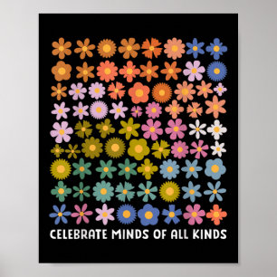 Celebrate Minds Of All Kinds Shirt Women Autism Aw Poster