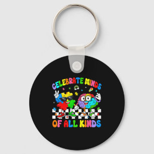 Celebrate minds of kinds brain autism awareness key ring