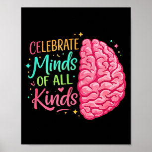 Celebrate minds of kinds neurodiversity awareness poster