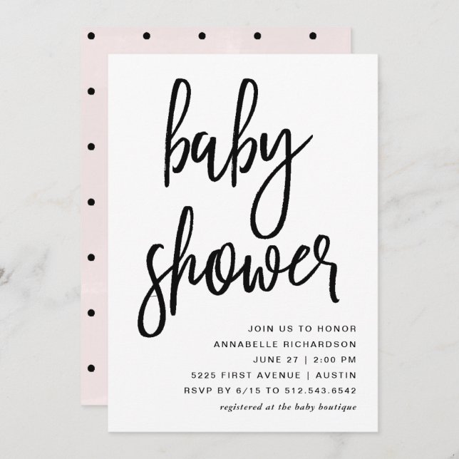 Celebrate | Modern Typography Baby Shower Invitation (Front/Back)
