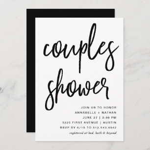 Celebrate   Modern Typography Couples Shower Invitation