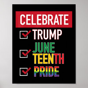 Celebrate Nameplate Check Box Trump Juneteenth Pri Poster