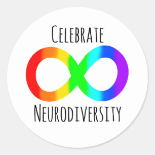 Celebrate Neurodiversity Autism Acceptance Rainbow Classic Round Sticker