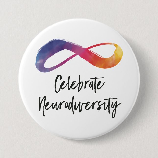 celebrate neurodiversity button (Front)