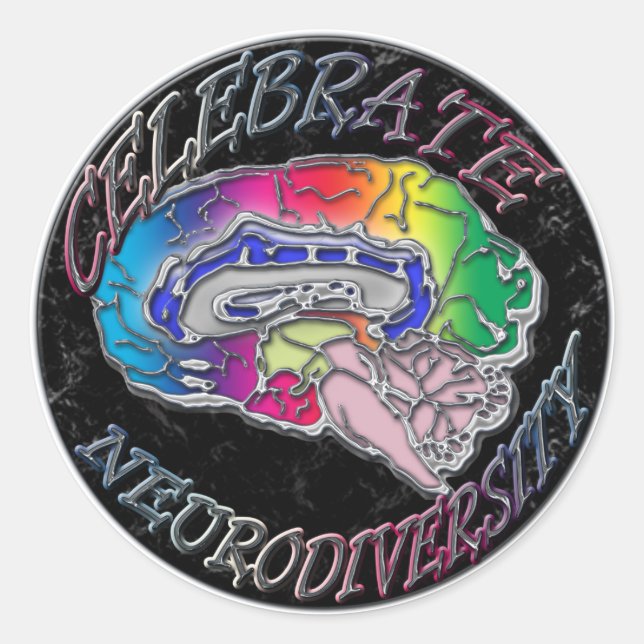 Celebrate Neurodiversity Classic Round Sticker (Front)