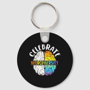 Celebrate Neurodiversity Mental Health Autism Awar Key Ring
