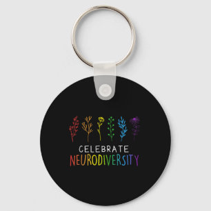 Celebrate Neurodiversity Mental Health Autism Awar Key Ring
