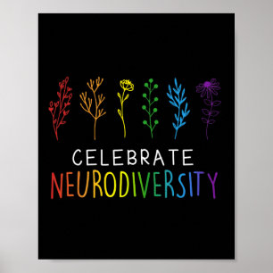 Celebrate Neurodiversity Mental Health Autism Awar Poster