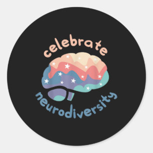 Celebrate Neurodiversity Mental Health Awareness M Classic Round Sticker