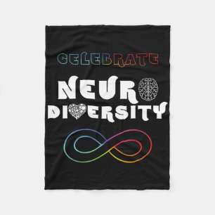 Celebrate Neurodiversity Rainbow Infinity Autism A Fleece Blanket