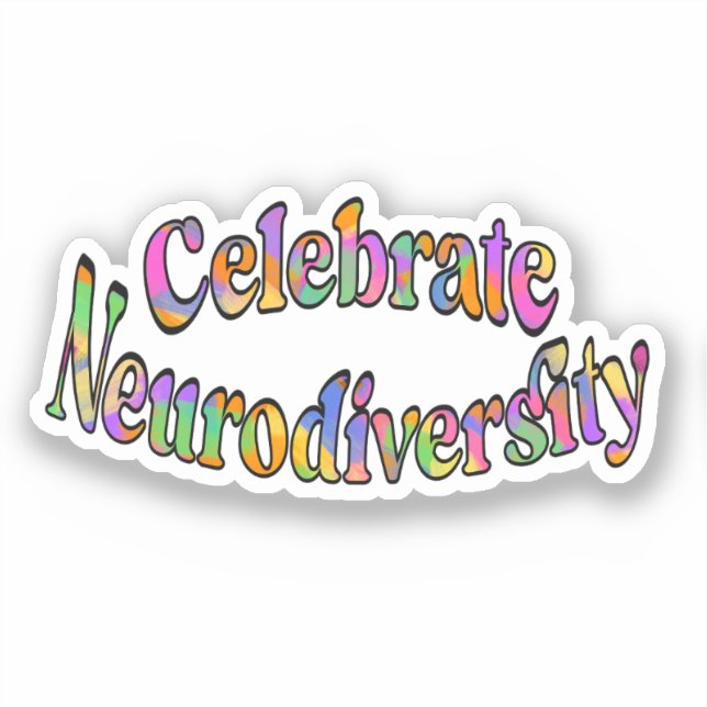 Celebrate Neurodiversity Rainbow Typography (Front)