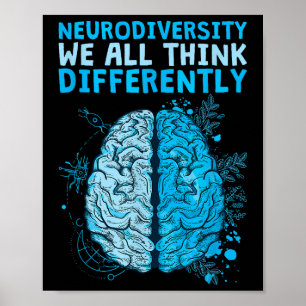 Celebrate Neurodiversity We All Think Differently Poster