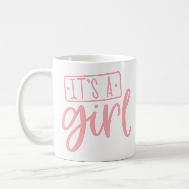 Celebrate New Baby Girl Baby Shower Gift Mug (Left)