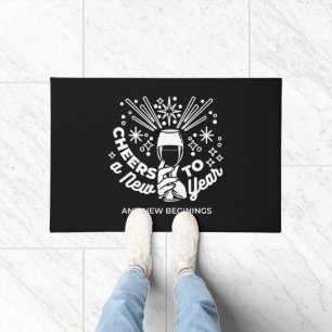Celebrate New Beginnings Wine Glass Illustration 2 Doormat