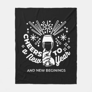Celebrate New Beginnings Wine Glass Illustration 2 Fleece Blanket