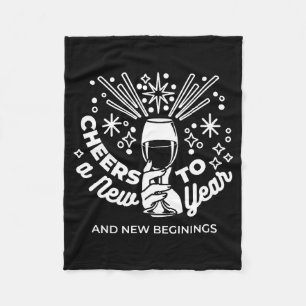 Celebrate New Beginnings Wine Glass Illustration 2 Fleece Blanket