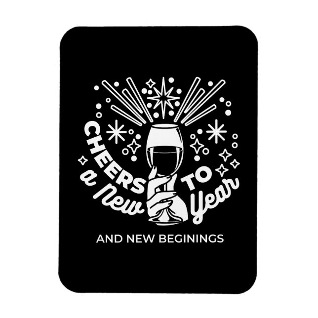 Celebrate New Beginnings Wine Glass Illustration 2 Magnet (Vertical)
