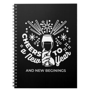 Celebrate New Beginnings Wine Glass Illustration 2 Notebook