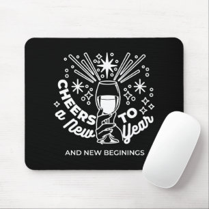 Celebrate New Beginnings Wine Glass Illustration Mouse Pad