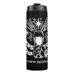 Celebrate New Beginnings Wine Glass Illustration Thermal Tumbler