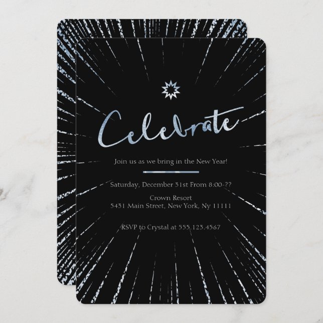 Celebrate, New Year's Eve Party Invitations (Front/Back)