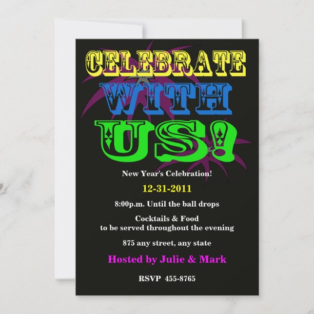 Celebrate New Year's Invitation (Front)
