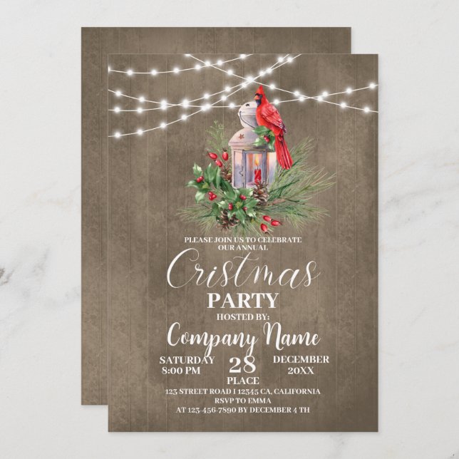 Celebrate our annual cristmas party with company invitation (Front/Back)
