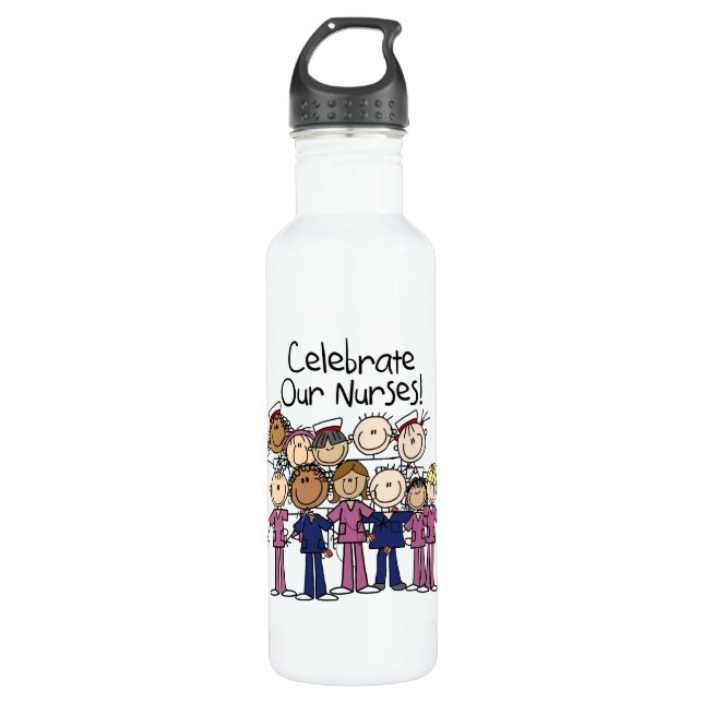Celebrate Our Nurses 710 Ml Water Bottle (Front)