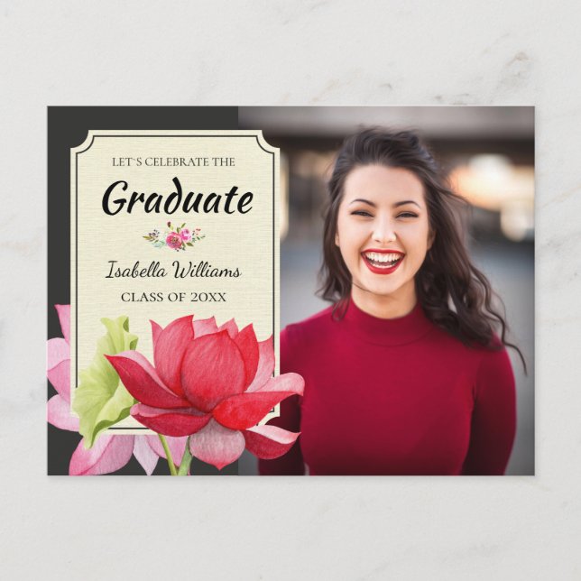 Celebrate Photo Graduation Party Invitation Postcard (Front)