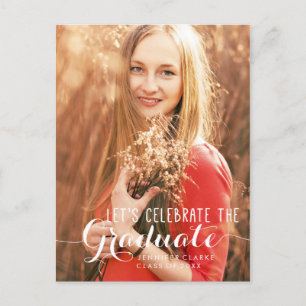 CELEBRATE PHOTO GRADUATION PARTY INVITATION POSTCARD