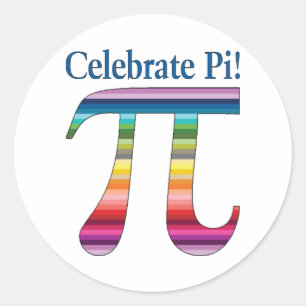Celebrate Pi Rainbow.png Classic Round Sticker