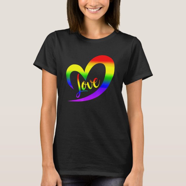 Celebrate Pride With Love Lgbt Pride Rainbow Half  T-Shirt (Front)