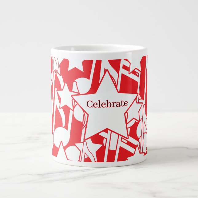 Celebrate Red Decorative  Large Coffee Mug (Front)