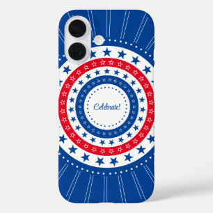 Celebrate Red, White, and Blue Stars iPhone 16 Case