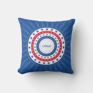 Celebrate Red, White, and Blue Stars Cushion