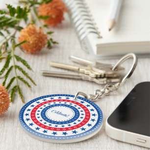 Celebrate Red, White, and Blue Stars Key Ring