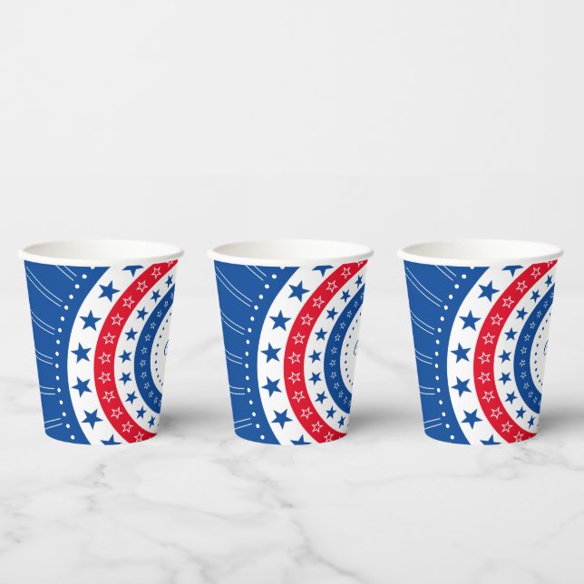 Celebrate Red, White, and Blue Stars Paper Cups (Multi)