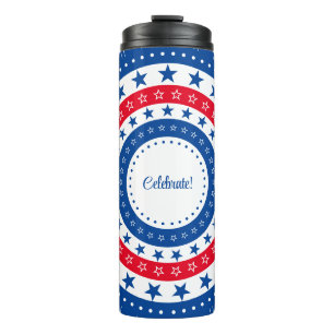 Celebrate Red, White, and Blue Stars Thermal Tumbler