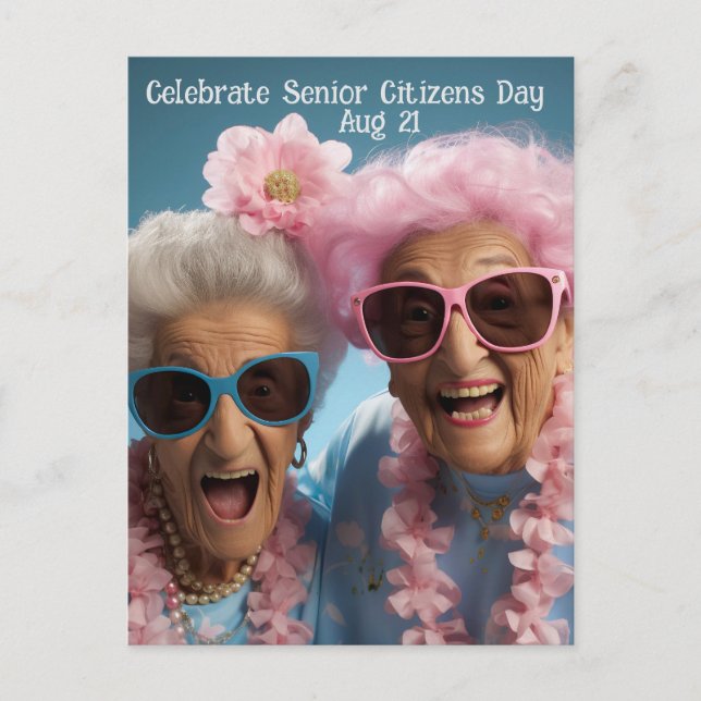 Celebrate Senior Citizens Day Postcard (Front)