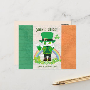 Celebrate St. Patrick's Day with a Lucky Cat Holiday Postcard