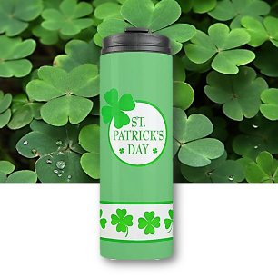Celebrate St Pat's! Fun shamrock Thermal Tumbler