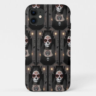 Celebrate Sugar Skull Art - Woman in Makeup iPhone 11 Case