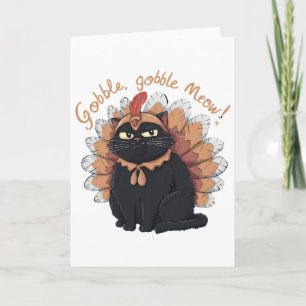 Celebrate Thanksgiving Funny Cat Dressed As Turkey Card