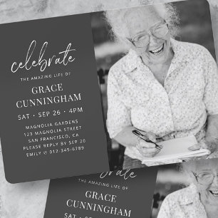 Celebrate the Amazing Life Modern Simple Photo Invitation
