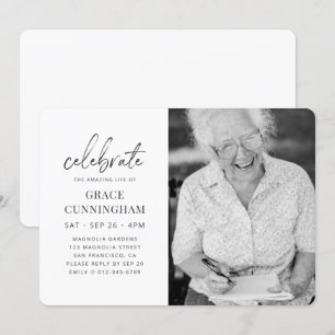 Celebrate the Amazing Life Modern Simple Photo Invitation