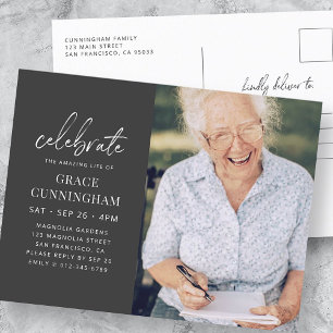 Celebrate the Amazing Life Modern Simple Photo Invitation Postcard
