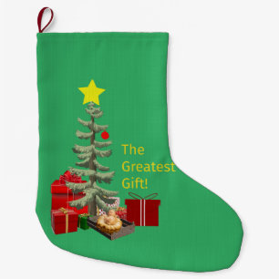 Celebrate the Birth of Christ on a Large Christmas Stocking